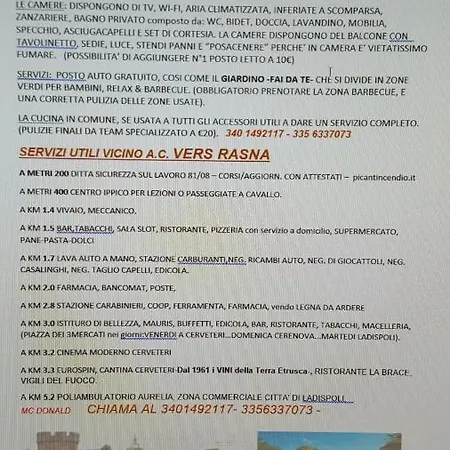Vers Rasna=fuoco Etrusco Gæstehus Cerveteri